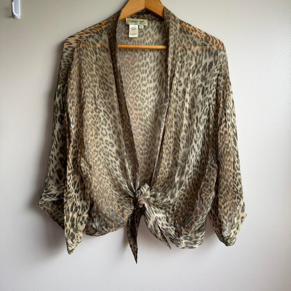 Vintage Style Leopard Print Silk Blouse Oversized Capsule Wardrobe Petite L